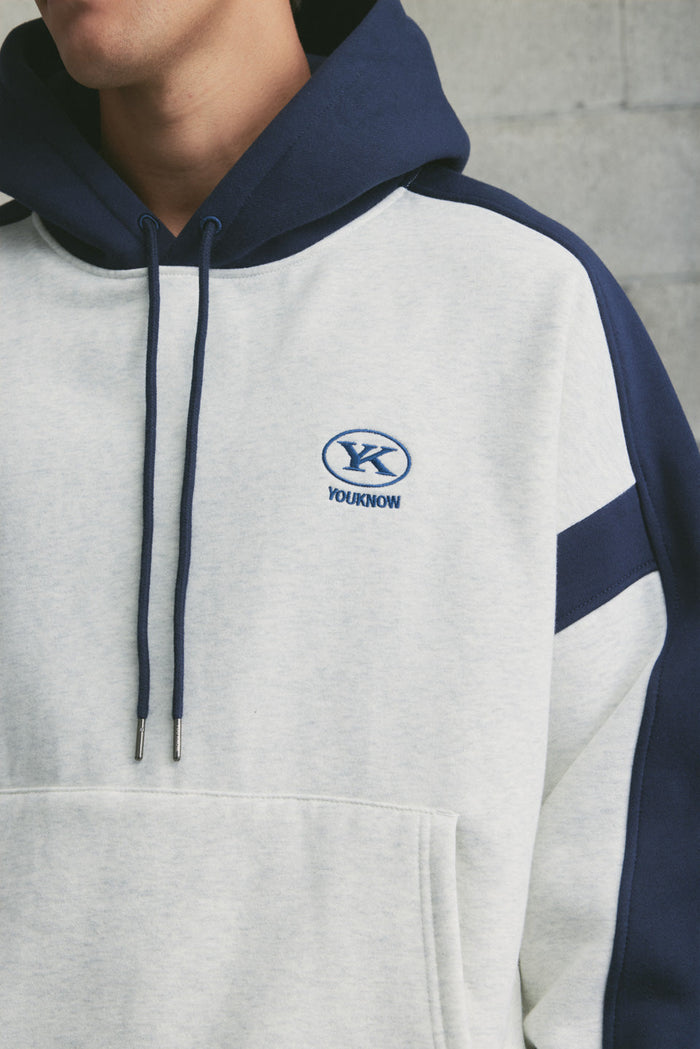 Colour Block Hoodie | GREY MARLE