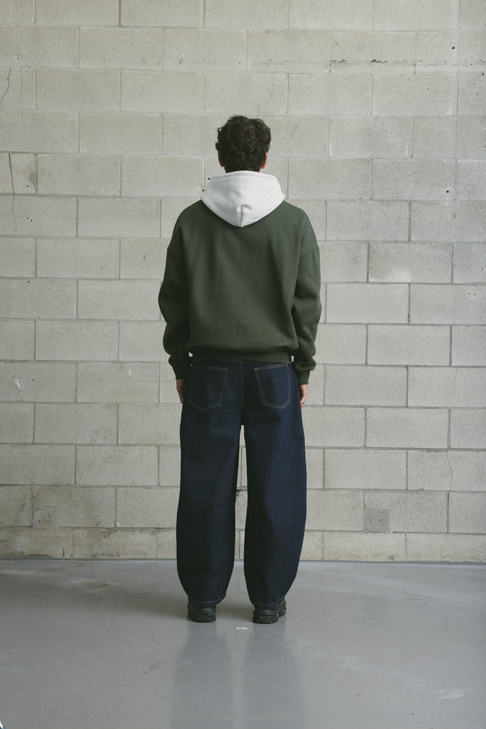 Colour Block Hoodie | Pine Green