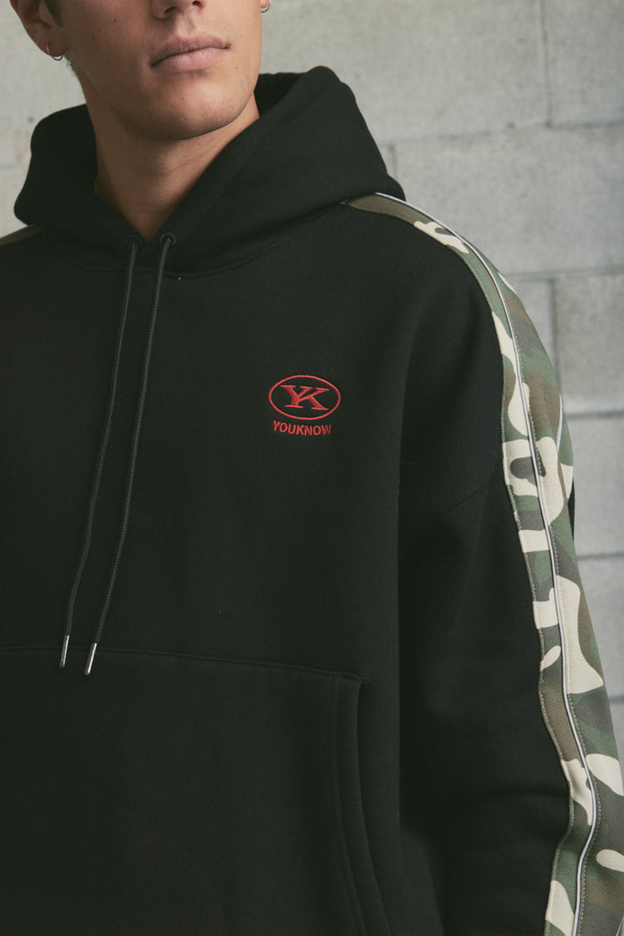 Colour Block Hoodie | Washed Black