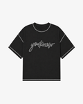 Contrast Stitch Tee | Black
