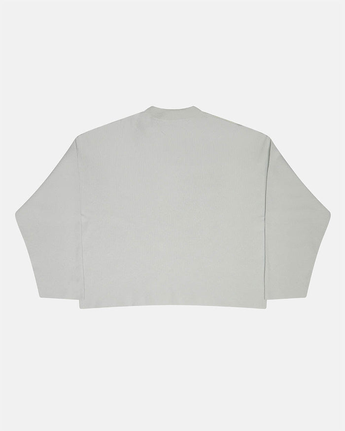 COOL COLD KNIT BEIGE - beige graphic print knit sweater, back view - Cold Culture