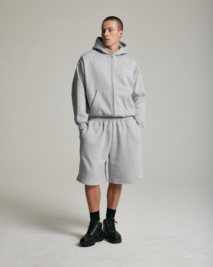 Core Zip Up Hoodie | Heather Grey