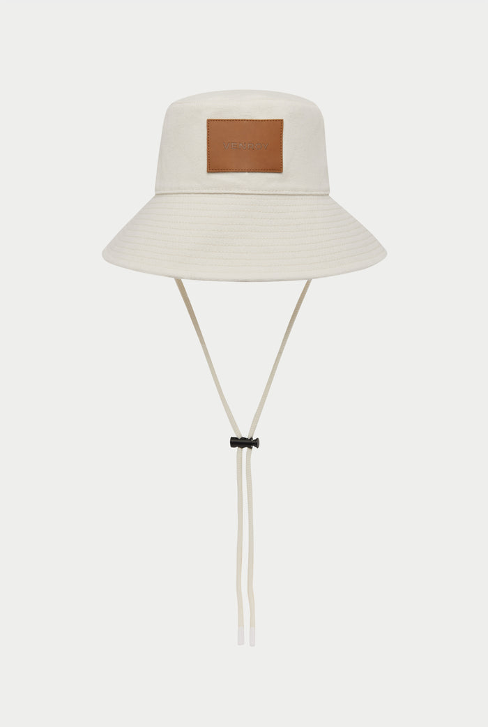Cotton Canvas Bucket Hat - Ecru