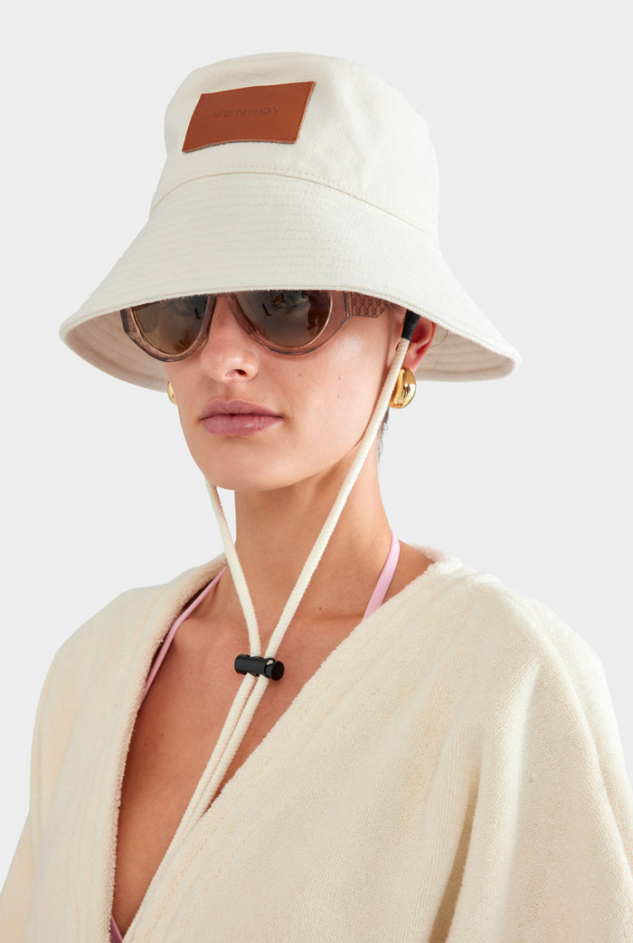 Cotton Canvas Bucket Hat - Ecru