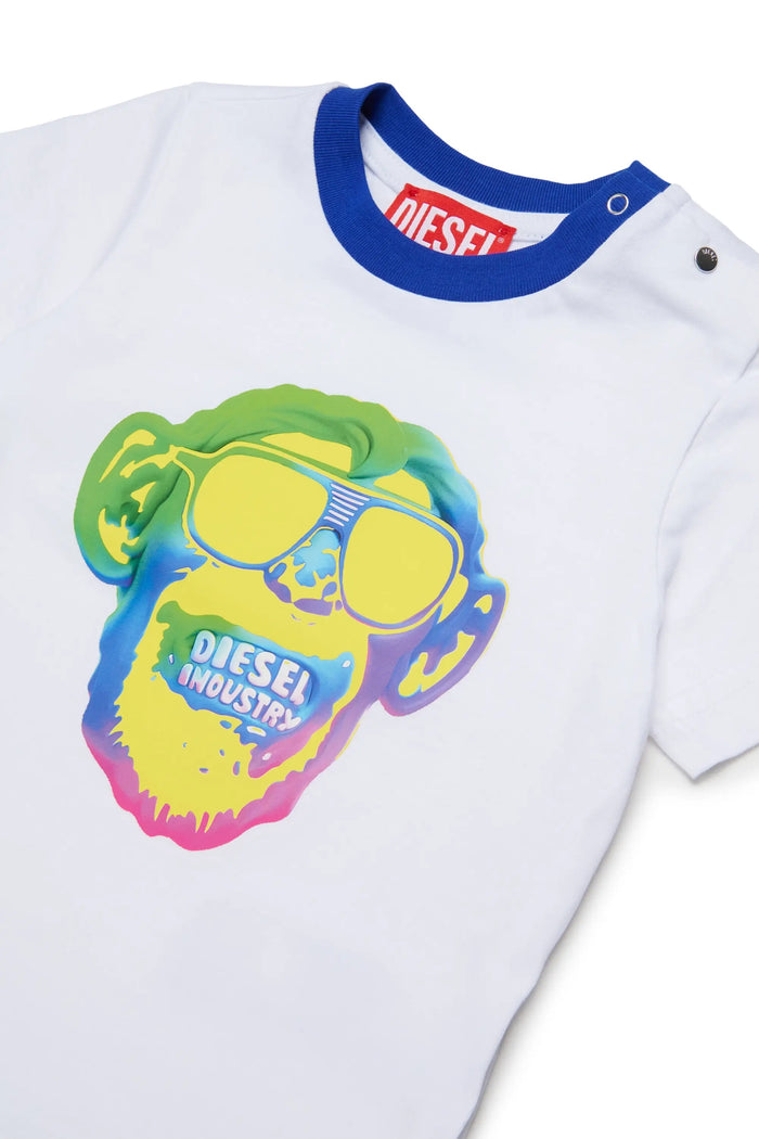 Cotton T-shirt with monkey print