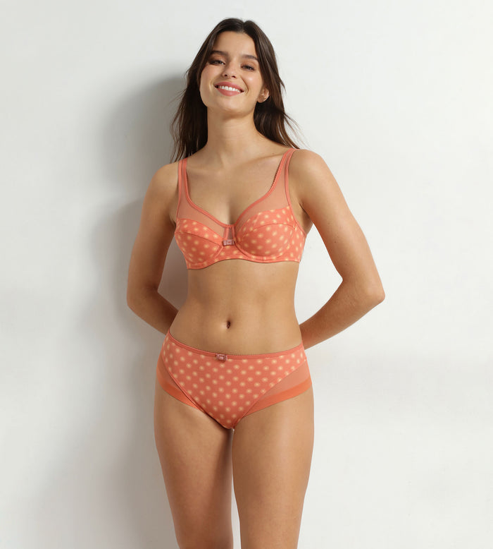 Culotte femme microfibre et tulle motif soleil Dim Generous
