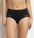 Culotte haute ventre plat en dentelle noire Dim Silhouette Essentiel