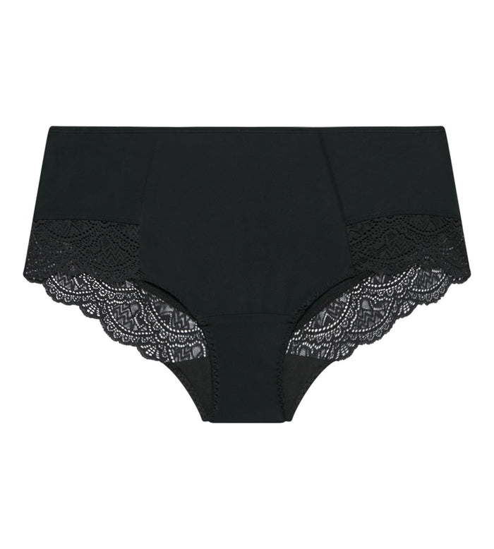 Culotte haute ventre plat en dentelle noire Dim Silhouette Essentiel