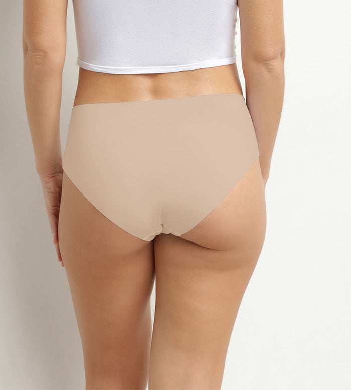Culotte taille haute femme invisible en microfibre Nude Dim