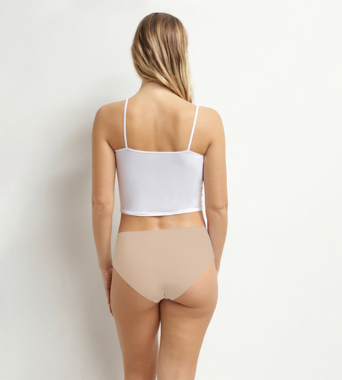 Culotte taille haute femme invisible en microfibre Nude Dim