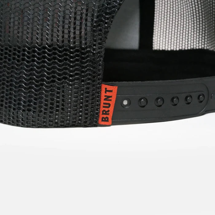 Back snaps of curved brim work hat with built in pencil holder and BRUNT logo in grey * 4