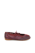 D-Mile - Lace-up ballerina flats in leather and mesh