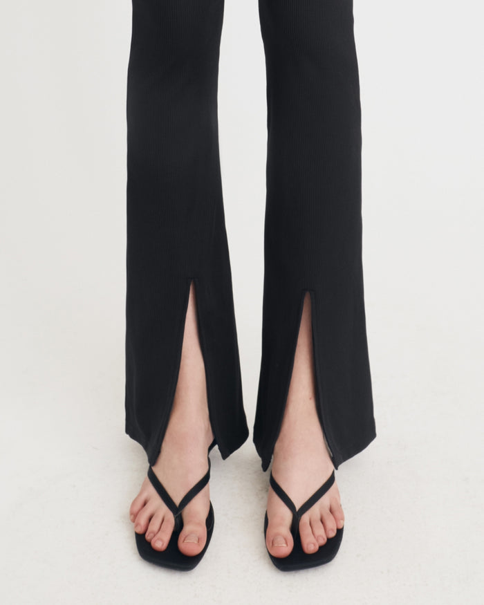 DAMIEN RIBBED PANTS BLACK
