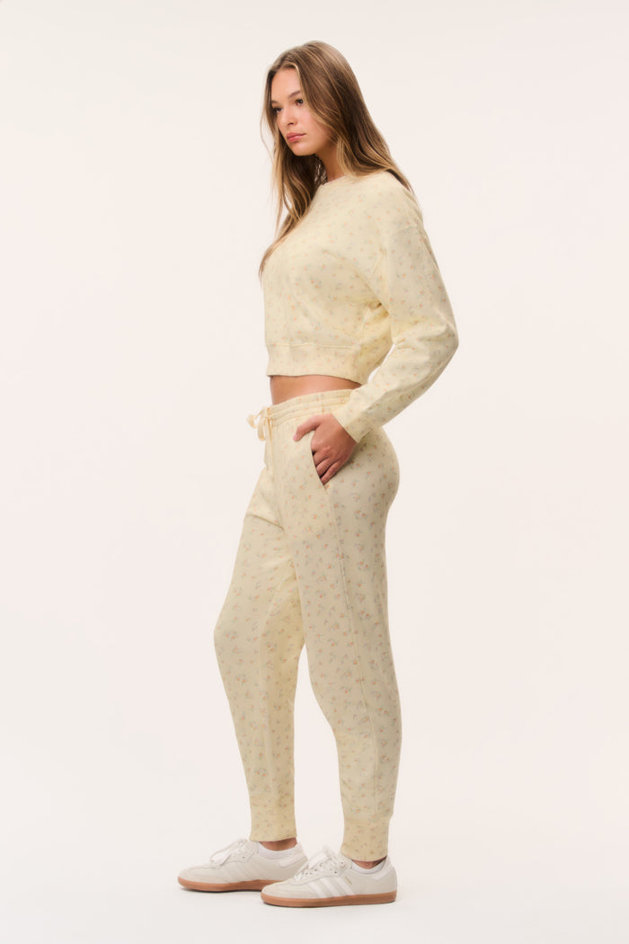 Emparo Cropped Ditsy Floral Pullover