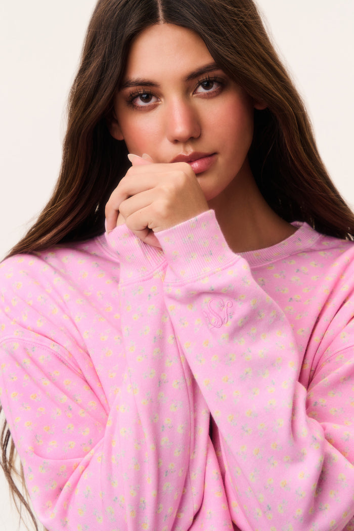 Emparo Cropped Ditsy Floral Pullover