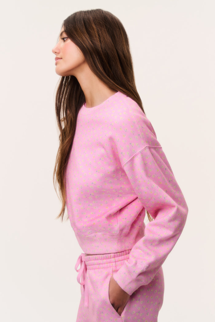 Emparo Cropped Ditsy Floral Pullover
