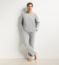 Ensemble pyjama pantalon homme gris mélange Dim Jersey
