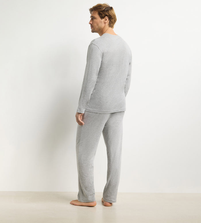 Ensemble pyjama pantalon homme gris mélange Dim Jersey