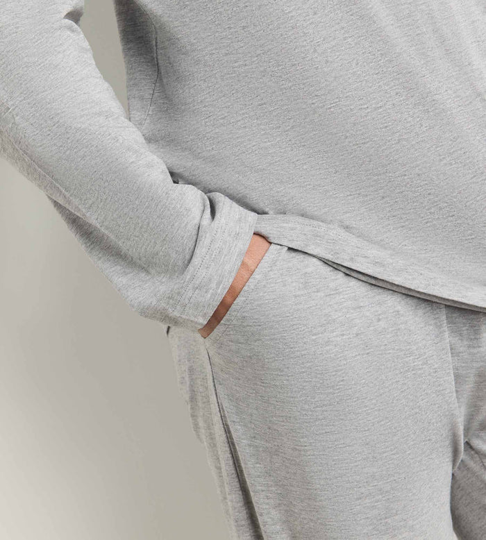 Ensemble pyjama pantalon homme gris mélange Dim Jersey