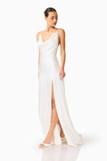 Erielle Cowl Neck Gown White - Dress - Elliatt