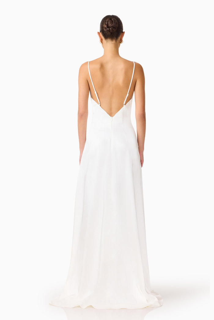 Erielle Cowl Neck Gown White - Dress - Elliatt