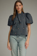 Everything On Track Navy Floral Top