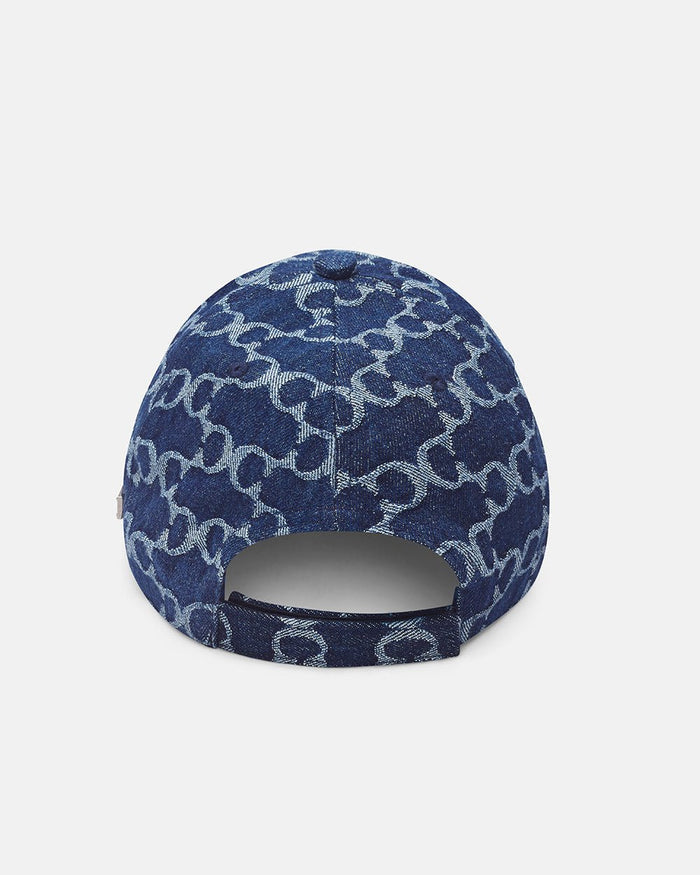 FEVER CAP BLUE - blue monogram cap, back view - Cold Culture