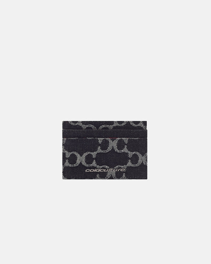 FEVER CARD HOLDER  BLACK - black monogram wallet, front view - Cold Culture