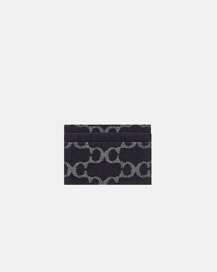 FEVER CARD HOLDER  BLACK - black monogram wallet, back view - Cold Culture