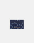 FEVER CARD HOLDER BLUE - blue monogram card holder, front view - Cold Culture