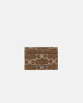 FEVER CARD HOLDER BROWN - brown monogram card holder, front view - Cold Culture