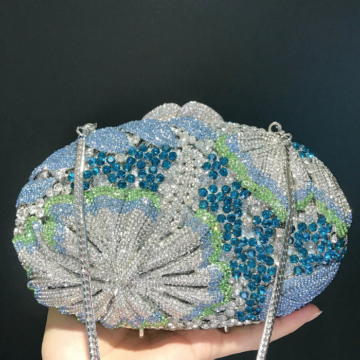 Luxury Conch Shell Rhinestone Evening Clutch Bag HB036 Sheer Fairy