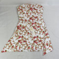 Floral print fitted off-the-shoulder strapless dress