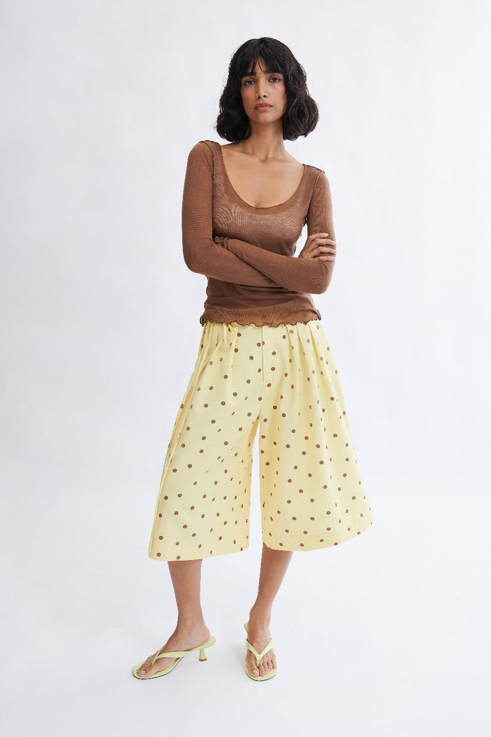 Eliza Faulkner Designs Inc. Frances Polka Dot Short In Banana Split