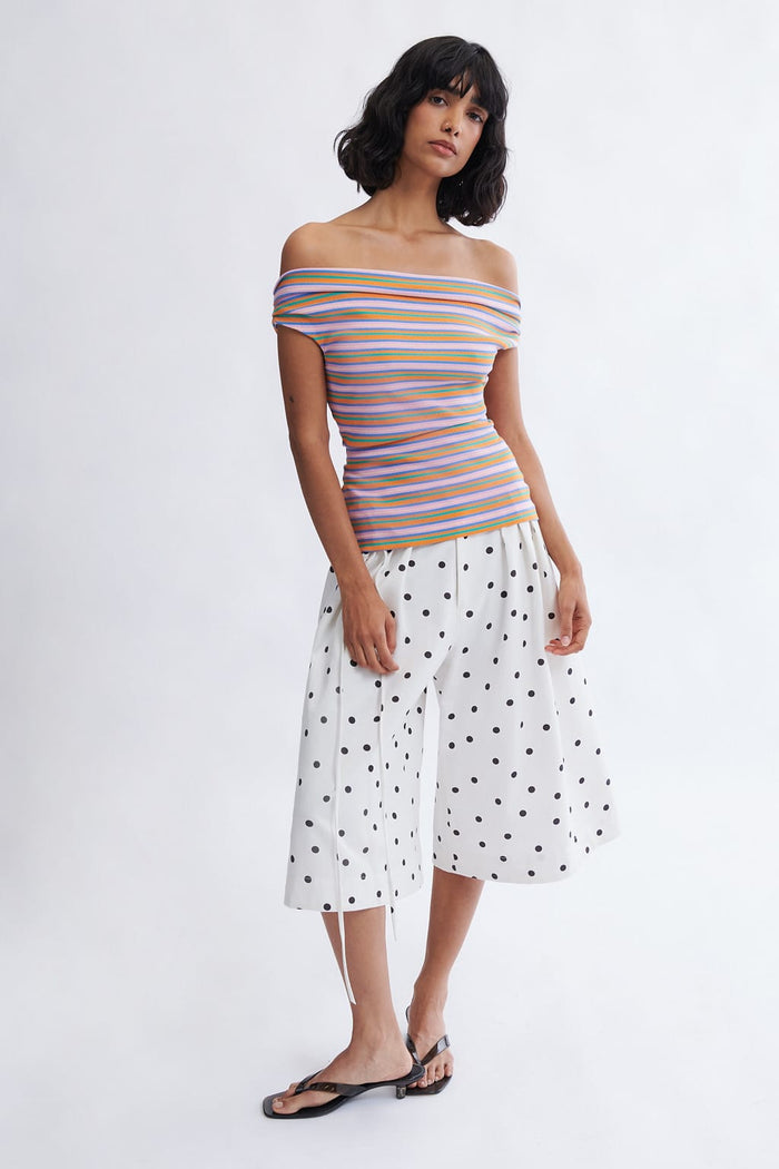 Eliza Faulkner Designs Inc. Frances Polka Dot Short In Cookies and Cream