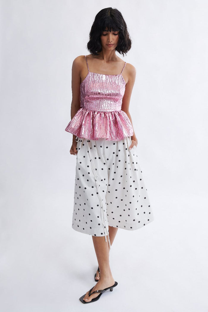Eliza Faulkner Designs Inc. Frances Polka Dot Short In Cookies and Cream
