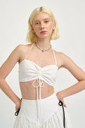 Eliza Faulkner Designs Inc. Tops Frankie Halter Top White Eyelet