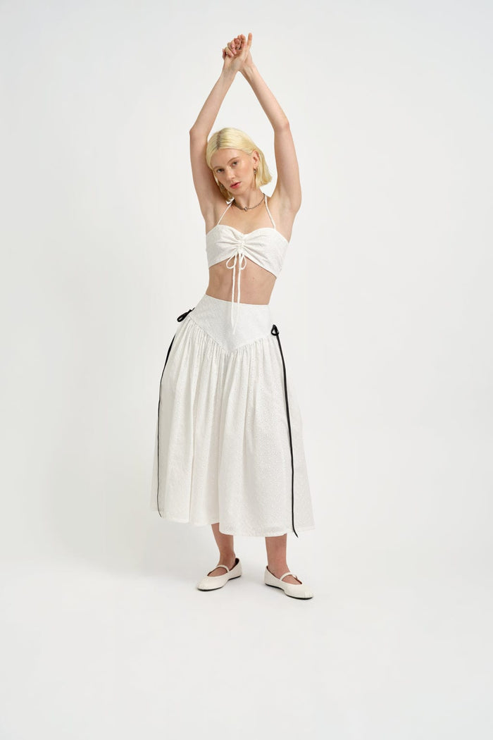 Eliza Faulkner Designs Inc. Tops Frankie Halter Top White Eyelet
