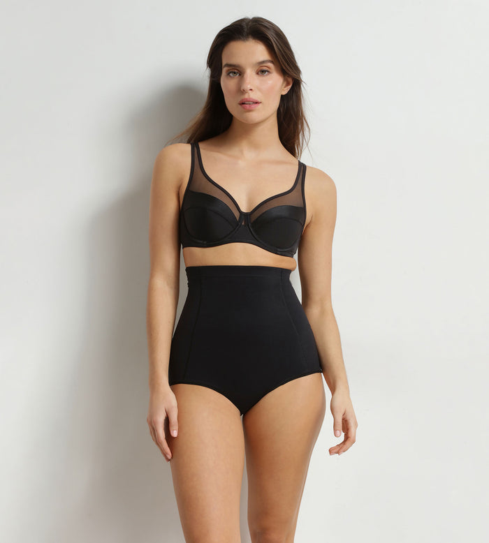 Gaine taille haute femme en microfibre Noir Dim Silhouette Contour