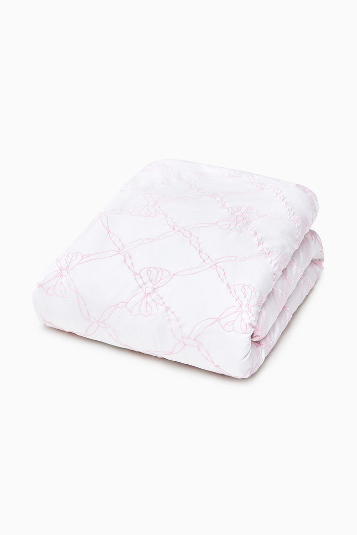 Garden Bow Embroidered Bow Duvet Cover + Sham Set
