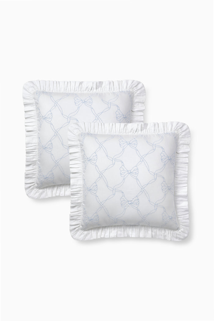 Garden Bow Ruffle Euro Pillow Sham Set Of 2