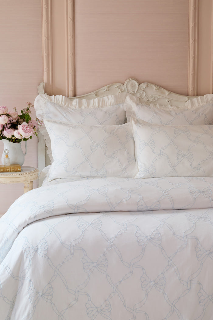 Garden Bow Ruffle Euro Pillow Sham Set Of 2