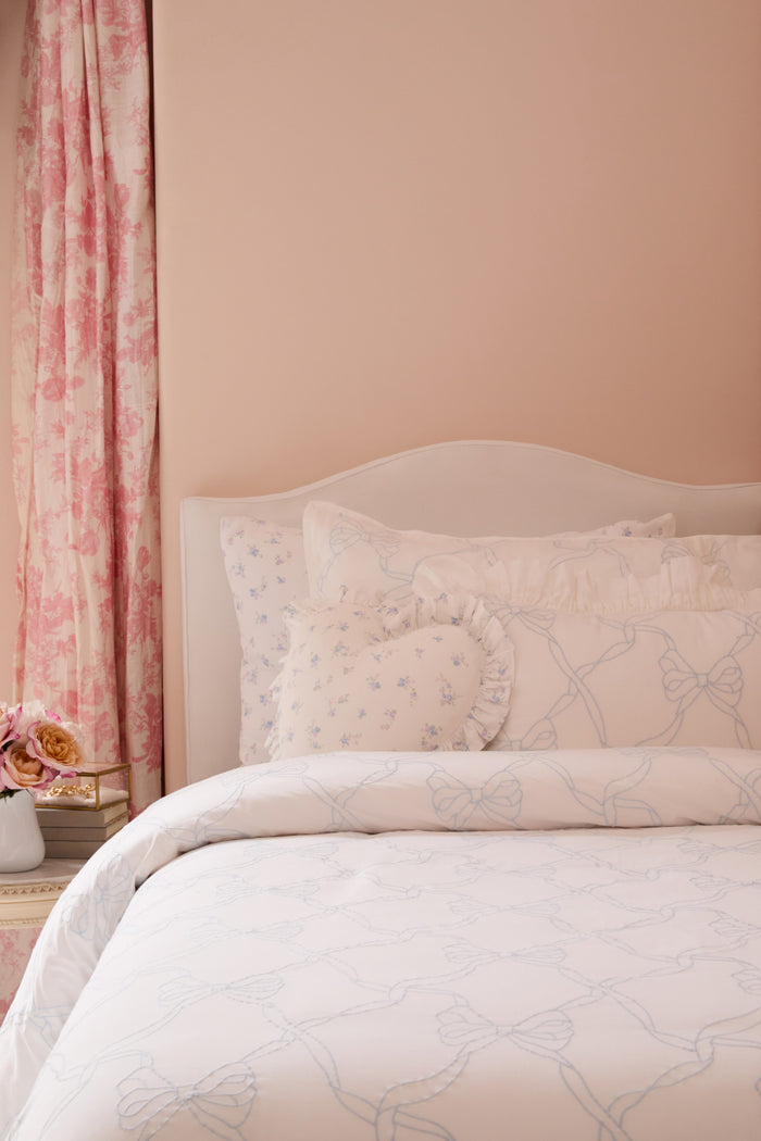 Garden Bow Ruffle Throw Pillow
