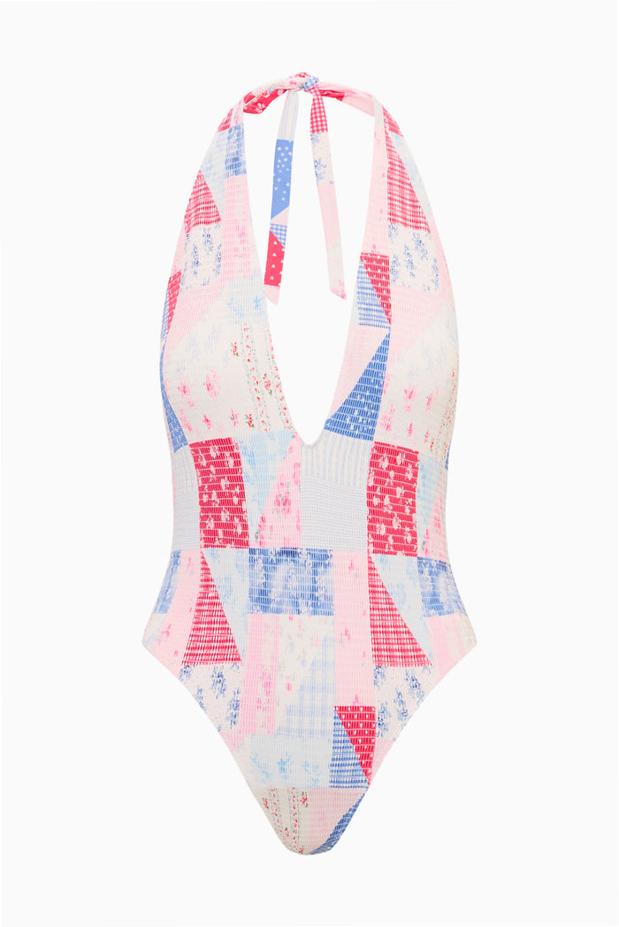 Glenna Patchwork One-Piece Swimsuit