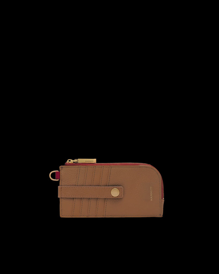Hammitt 210 East Mahogany Pebble/Brushed Gold Red Zip