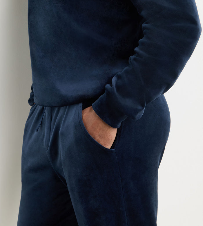 Haut homme manches longues col rond bleu marine Dim Chenille