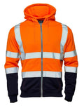 Hi Vis 2 Tone Hooded Zipped Sweatshirt