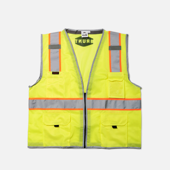 View 1 front of BRUNT hi-visibility ansi rated safety vest