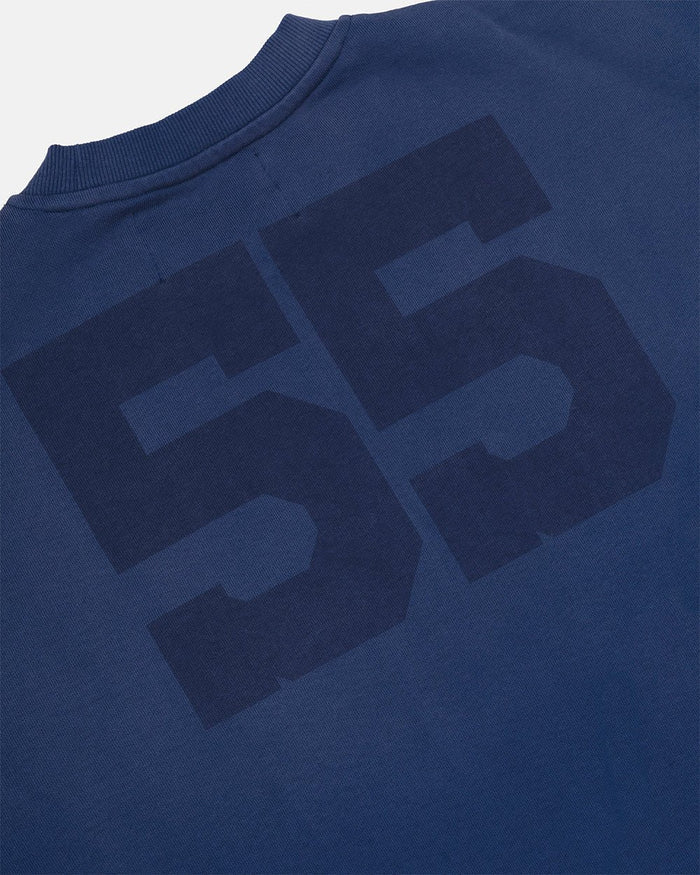HIDE & SEEK TEE NAVY - navy oversized tee, detail close-up - Cold Culture