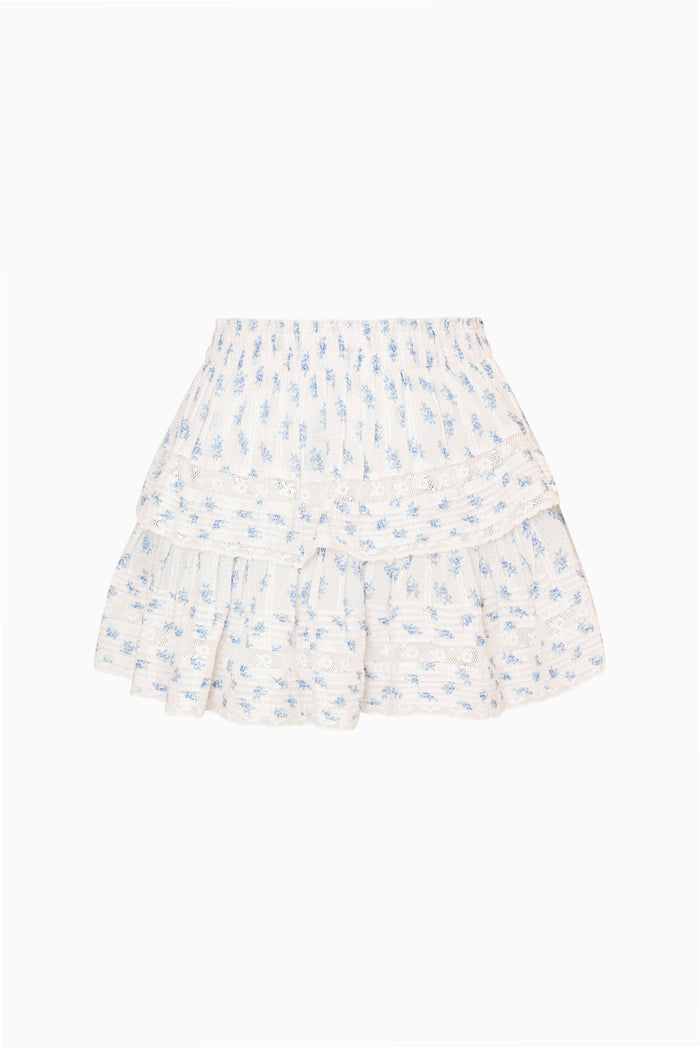 Indigo Cloud Ruffle Mini Skirt